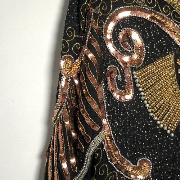 Womens Black and Sequins Gown/Dress. Size Small - Picture 5 of 11